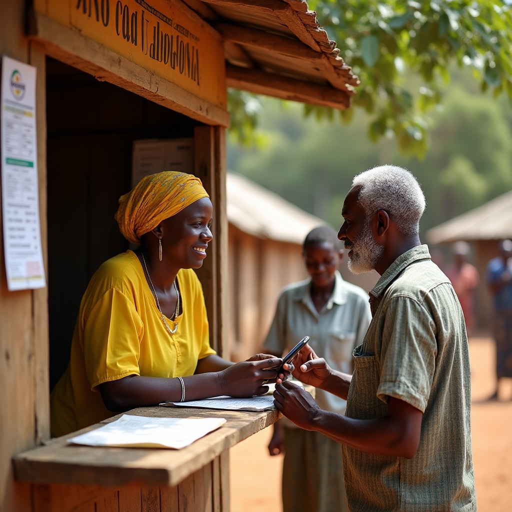 Agent providing customer service in rural community setting