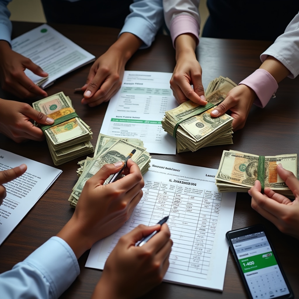 Float management training session with cash and ledgers