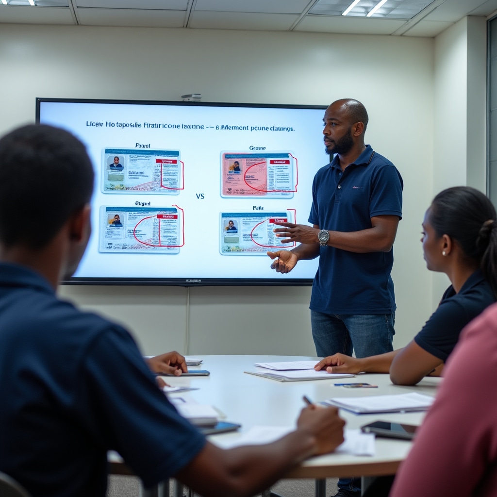 Fraud prevention workshop showing security techniques